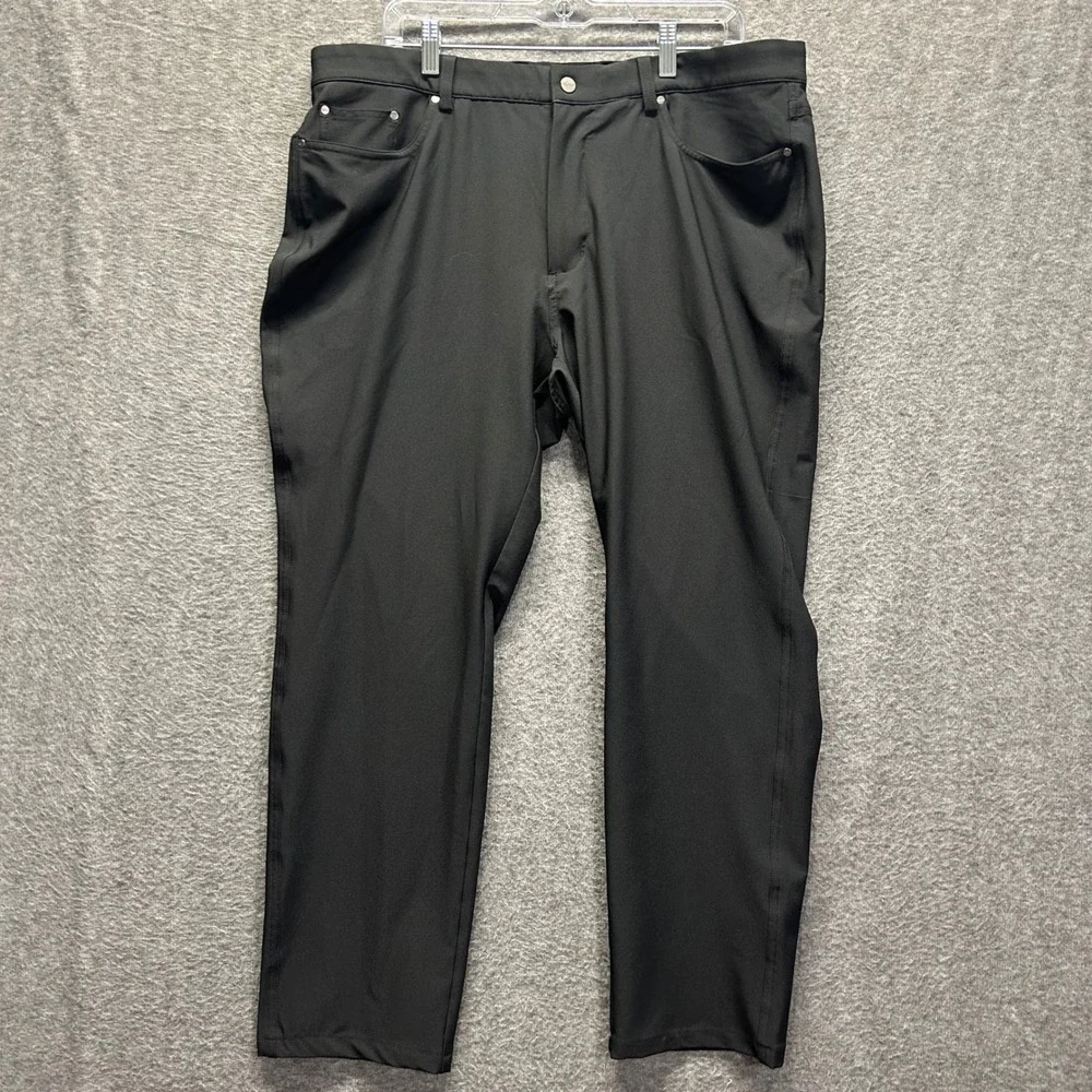 Greg Norman Mens Black Performance‎ Golf Pants Stretch 5-Pocket 38x30 Flat Front